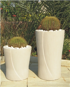Dholpur Beige Sandstone Planter Pot
