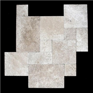 Classic Light Travertine Tiles & Slabs,Tumbled French Pattern