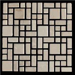 Tumbled White Marble Mosaic Pattern