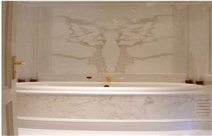 Calacatta Pearl Marble Bathroom Wall Tile,Bathtub Surround
