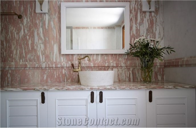 Rosa Norvegia Marble Bath Top,Bathroom Wall Tile