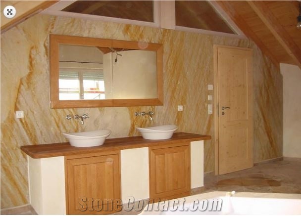 Yellow Sandstone Bathroom Wall Tile