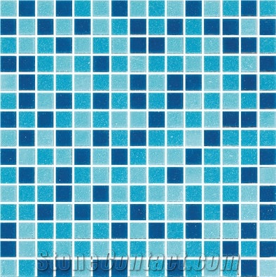 Fm002 Blue Mix Glass Pool Mosaic Project Base