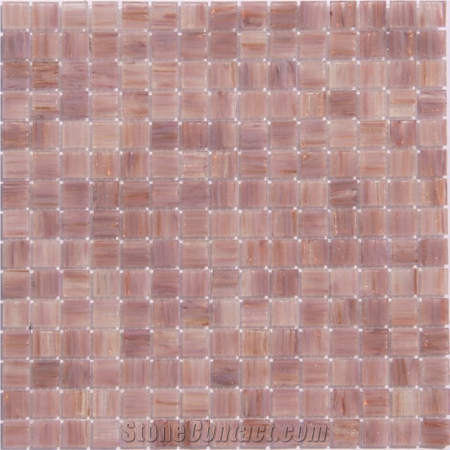 G42 Pink Gold Line Glass Mosaic Project Base Mosaic