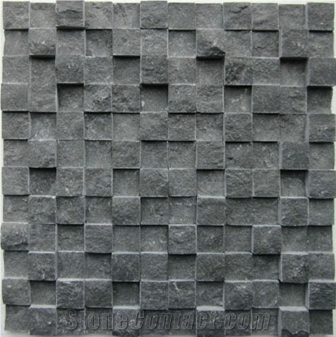 Lsn005-3d Black Marseille Limestone Mosaic