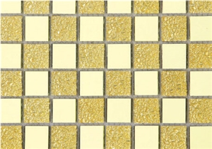 Pfm107 Plating Glass Mosaic Gold Mirror Mosaic Tiles