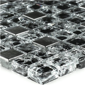 Black Silver Mix Glass Mosaic