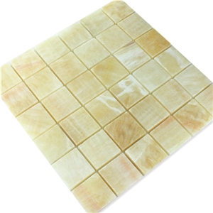 Elegance Gold Onyx Mosaic Tiles 48x48x8mm