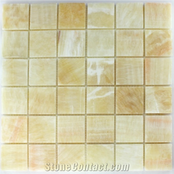 Elegance Gold Onyx Mosaic Tiles 48x48x8mm