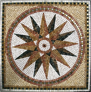 Marble Mosaic Floor Sole Model Rosettes