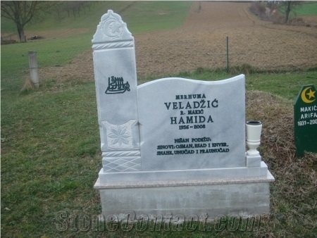 White Marble Engraved Muslim Grave Stones
