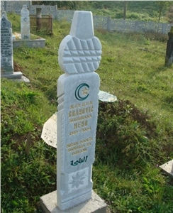 White Marble Engraved Muslim Grave Stones