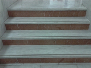 White Macael Marble Stairs