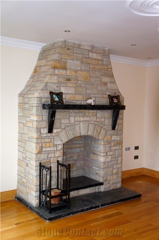 Brown Quartzite with Limestone Mantle and Double Layer Hearth