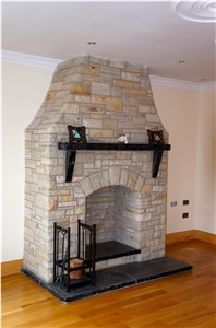 Brown Quartzite with Limestone Mantle and Double Layer Hearth
