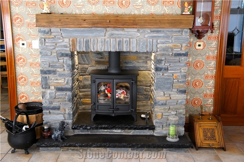 Donegal Grey Quartzite Fireplace