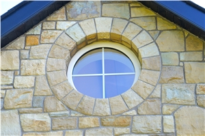 Donegal Sandstone with Brush Hammered Sandstone Window and Door Surrounds