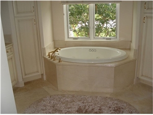 Crema Marfil Marble Bathtub Surround