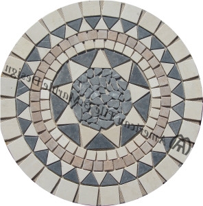 Polished Marble Round Mosaic Medallion