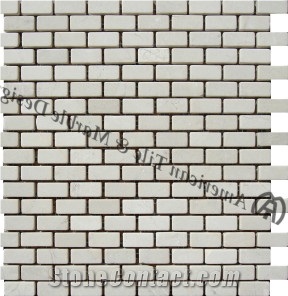 Tumbled Crema Marfil Marble Brick Mosaic
