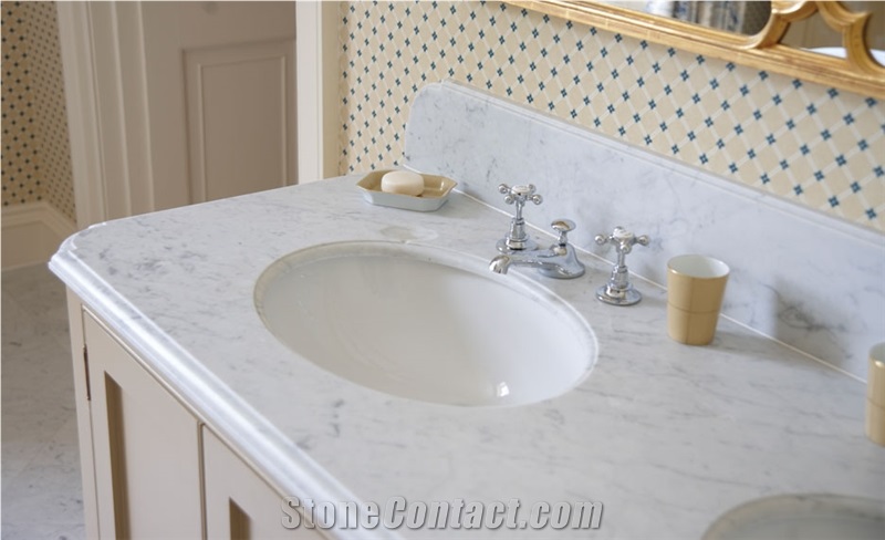 Bianco Carrara Marble Bath Top