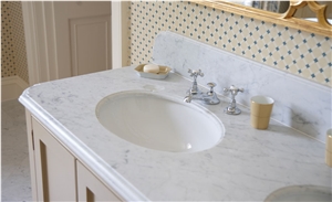 Bianco Carrara Marble Bath Top