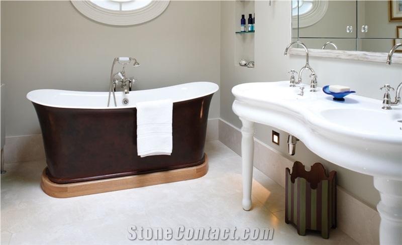 Crema Marfil Marble Bathroom Flooring