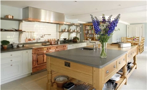 Italian Basalt Kitchen Countertop and Shelving