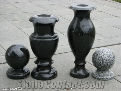 Black Granite Monumental Vase
