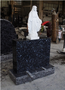 Hunan White Marble Virgin Mary Statue, Blue Pearl Monument