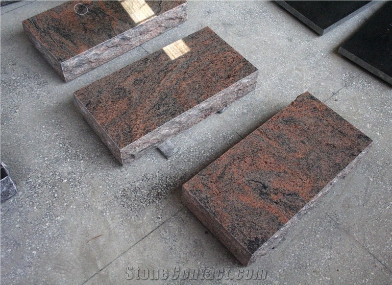 Indian Multicolor Red American Style Granite Monument
