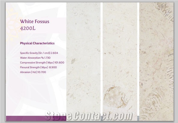 White Fossus 4200l Limestone Polished