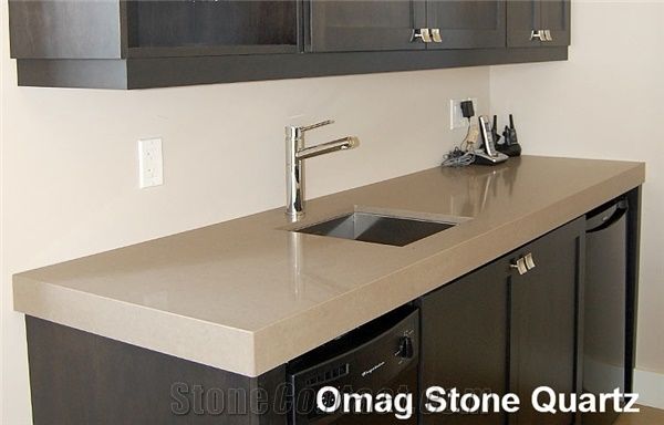 Omag Artificial Cream Marfil Beige Marble Stone Kitchen Countertop