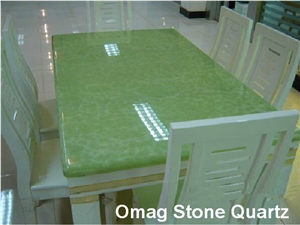 Omag Artificial Green Onyx Solid Surface Cafe Table Tops
