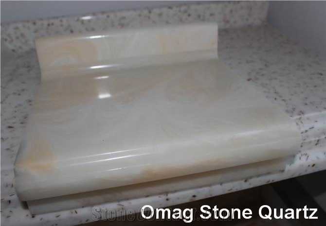 Omag Artificial Pure White Marble Bathroom Tops/Vanity Tops