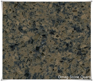 Omag Desert Brown Galaxy Quartz Stone Solid Surface Engineered Stone Tiles