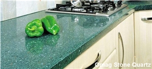 Omag Green Galaxy Quartz Stone Kitchen Countertop/Manmade Stone Tops