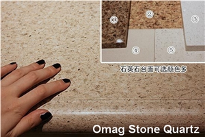 Omag Light Brown Quartz Stone/Engineered Stone Solid Surface Kitchen Countertops