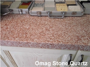 Omag Pink Quartz Stone/Engineered Stone Kitchen Countertops Good Price