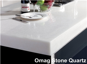Omag White & Black Galaxy Quartz Stone Reception Tops/Desk