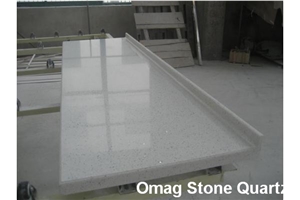 Omag White Galaxy Quartz Stone Kitchen Countertop/Engineered Stone Tops