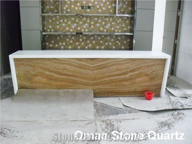 Omag White Quartz Stone Reception Countertops/Office Reception Desk