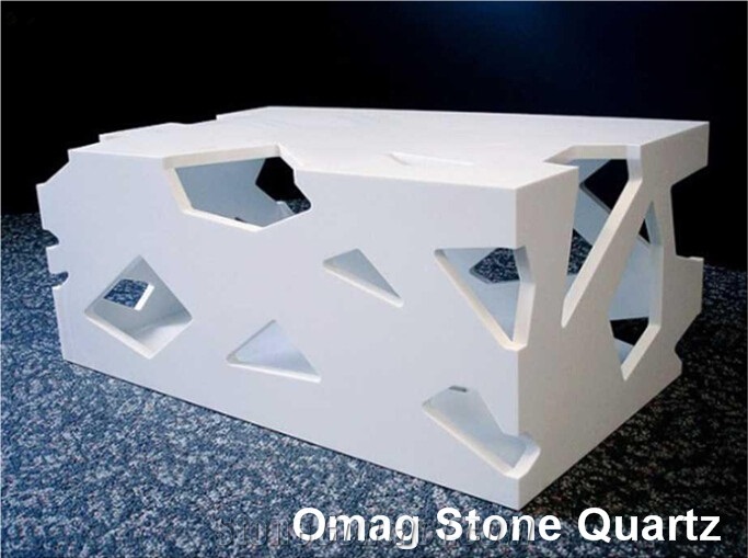 Omag White Quartz Stone Reception Countertops/Office Reception Desk