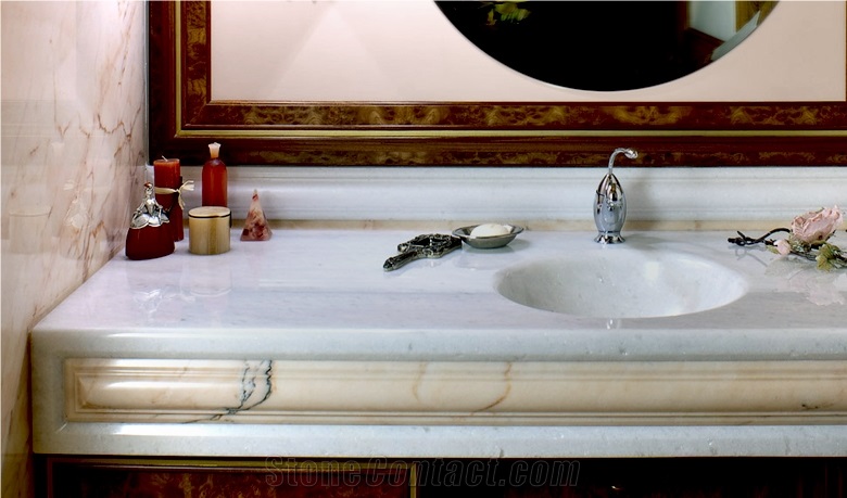 Prali Statuario Marble Bathroom Countertop