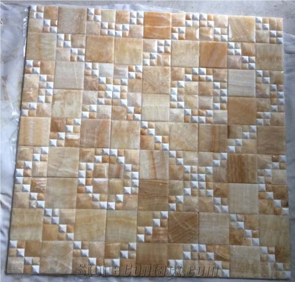 Yellow Onyx Mosaic Pattern Tiles