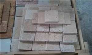 Small Tumbled Tiles, Denizli Beige and Noce Travertine