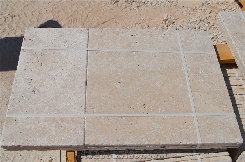 Travertine Tumbled Opus Pattern Tiles & slabs , Classic Beige Travertine flooring tiles, wall covering tiles 