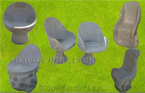 Garden Bench and Table,Grey Granite Stone Jh4007