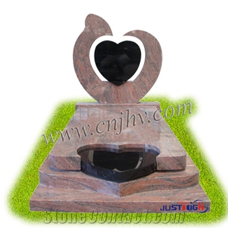 Indian Juparana Granite French Style Monument Jh3006, Juparana India Granite Monument & Tombstone