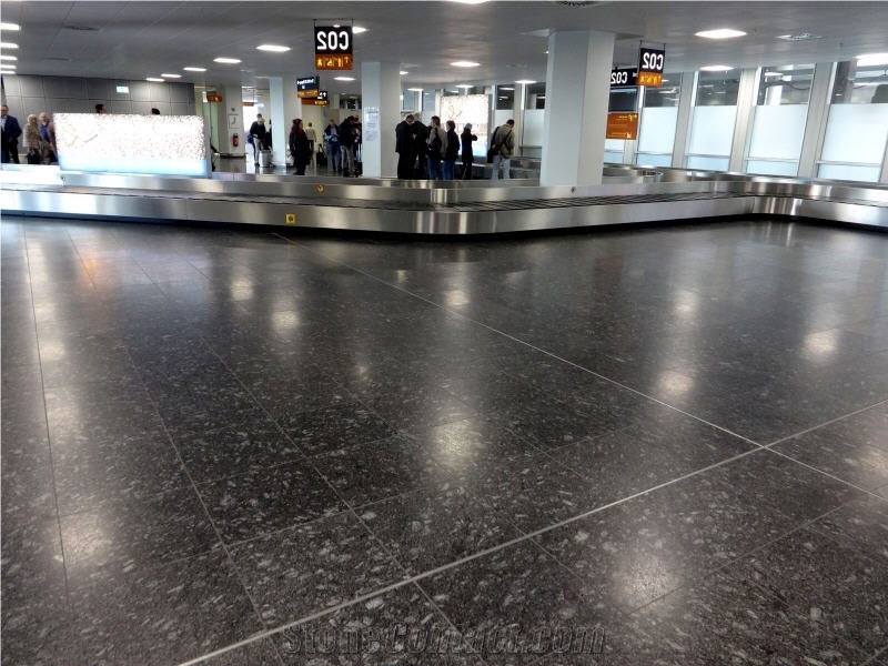 Azul Noche Granite - Night Blue Granite Cologne Airport Project Floor Application